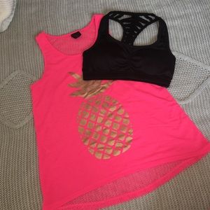 Workout tank and sports bra